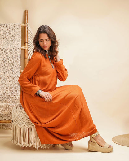 Boho dress in orange