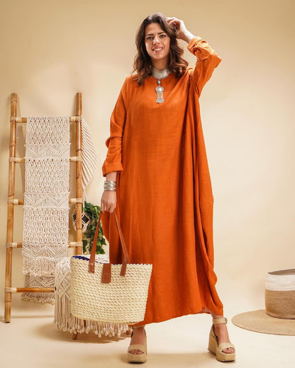 Boho dress in orange
