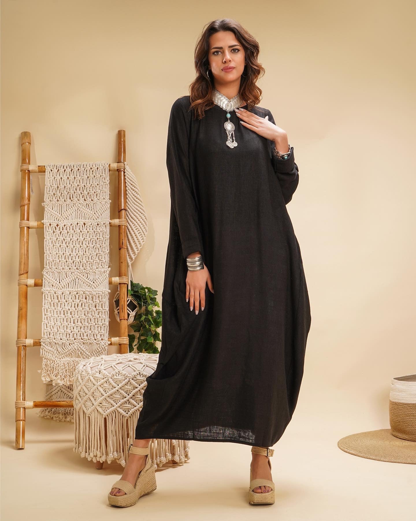 Boho dress in black