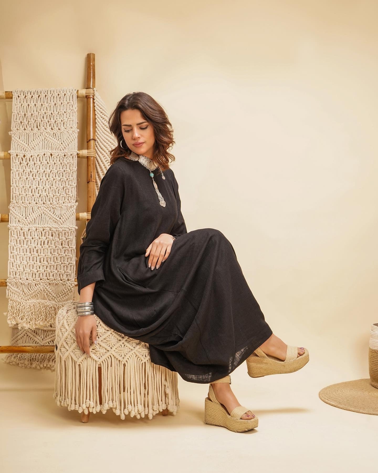 Boho dress in black