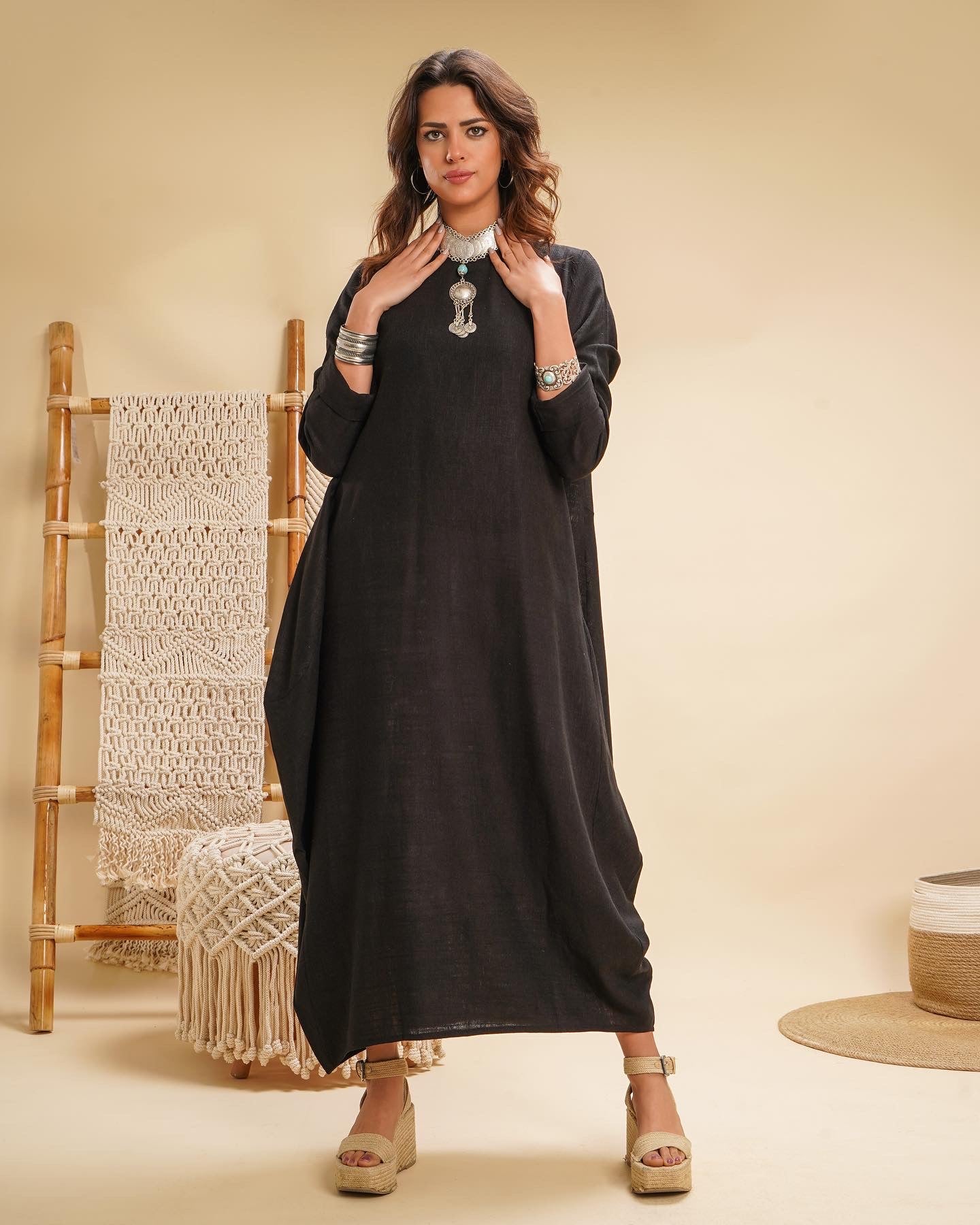 Boho dress in black