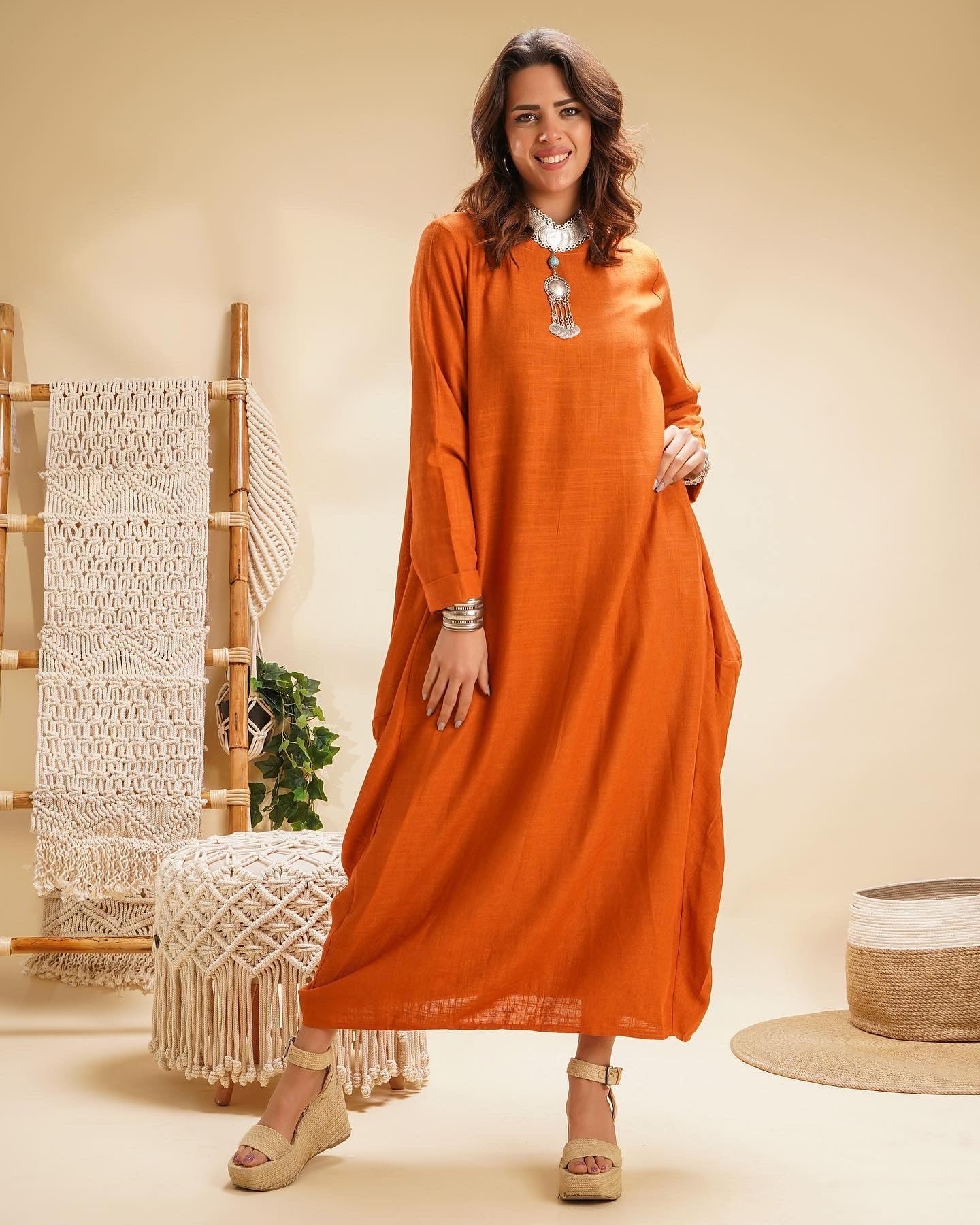 Boho dress in orange