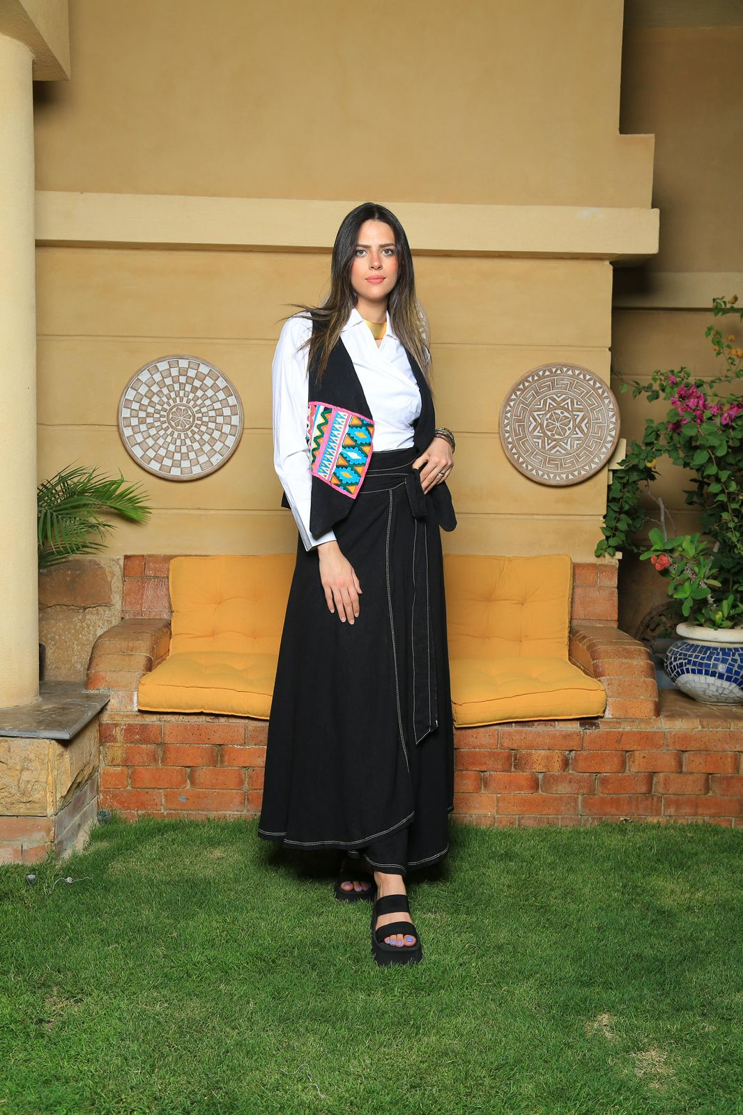 Black Lenin wrap skirt