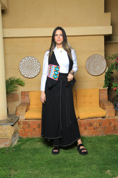 Black Lenin wrap skirt
